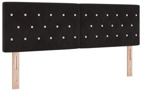 vidaXL Κρεβάτι με ελατήρια με στρώμα Μαύρο 160 x 200 cm Βελούδο