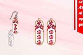 Σετ των 3 Intra απο ξύλο plywood 3mm-4mm πάχος Χριστουγεννιάτικα Σκουλαρίκια|Σκουλαρίκι με κομμένο και σκοράρισμα Δίασταση 3x3 cm INTRAFABR-111514012