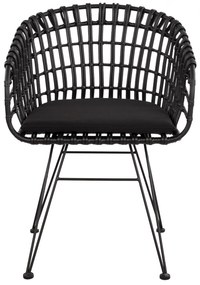 Καρέκλα - Πολυθρόνα ALLEGRA C5456.02 Μεταλλική με Wicker Μαύρο Τύπου Φωλιά 59Χ56,5Χ83Υ εκ. 59x56.5x83 εκ.
