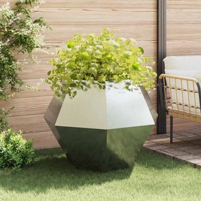 vidaXL Γλάστρα 2 τμχ. Ασημί 100 x 100 x 80 εκ Επικαλυμμένος Χάλυβας