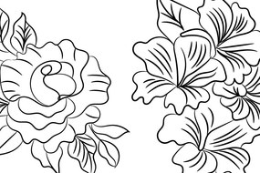 Σετ των 2 Intra απο ξύλο plywood Χρώμα wenge 3mm-4mm πάχος - Σχέδιο ανθοδέσμης συλλογής λουλουδιών Δίασταση 20x20 cm INTRAFABR-85129411