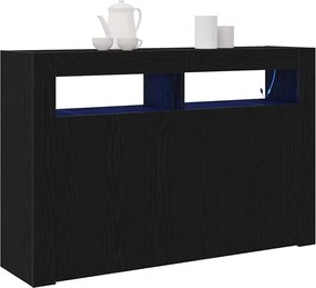 vidaXL Πλαϊνό γραφείο Μαύρη Οξυά 116 x 30 x 75 εκ. Επεξεργασμένο ξύλο