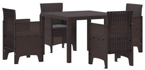 vidaXL Σέτ φαγητού για κήπο 5 pcs Καφέ Rattan Polt