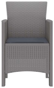 vidaXL Καρέκλες κήπου με μαξιλάρια 2 pcs Ανοιχτό γκρι 53 x 49 x 85 εκ.