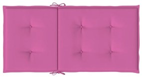 vidaXL Μαξιλάρια Καρέκλας με Πλάτη 2 τεμ. Ροζ Υφασμάτινα