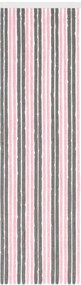vidaXL Κουρτίνα εντόμων Chenille Ασημί Γκρι και Ροζ 56 x 200 cm