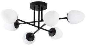 Φωτιστικό Οροφής - Πλαφονιέρα Camflo 942FLG2136 81x81x32cm 6xE14 15W Black Opviq