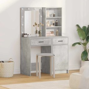 vidaXL Σετ Τραπεζιού Μακιγιάζ 2 pcs Σκυρόδεμα Γκρι 50 x 41 x 135 εκ