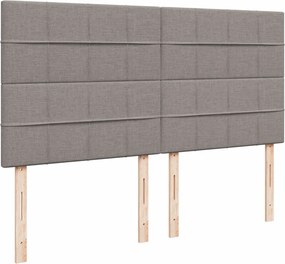 vidaXL Κρεβάτι Boxspring με Στρώμα Taupe 200x200 εκ. Υφασμάτινο