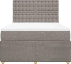 vidaXL Κρεβάτι Boxspring με Στρώμα Taupe 140x200 εκ. Υφασμάτινο