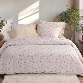 Παπλωματοθήκη Loraley (Σετ 3τμχ) Pink Nef-Nef Homeware Υπέρδιπλo 240x230cm 100% Βαμβάκι