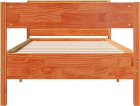 vidaXL Σκελετός Κρεβ. Χωρίς Στρώμα Καφέ Κεριού 75x190 εκ Μασίφ Πεύκο