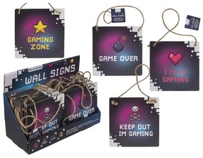 Πινακίδα Κρεμαστή Διακοσμητική Gaming Χαρτόνι 18x18cm Σε 4 Σχέδια