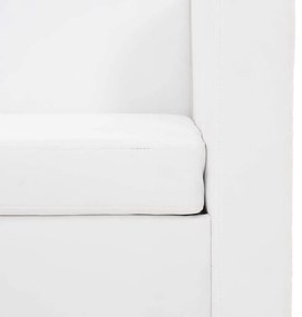 vidaXL Καναπές Διθέσιος Λευκός από Συνθετικό Δέρμα