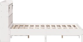 vidaXL Κρεβάτι Βιβλιοθήκη Χωρίς Στρώμα 140x200 εκ Μασίφ Ξύλο Πεύκο