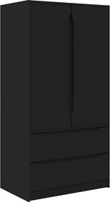 vidaXL Ντουλάπι Μαύρο 79,5 x 49 x 156 εκ Μηχανικά επεξεργασμένο ξύλο