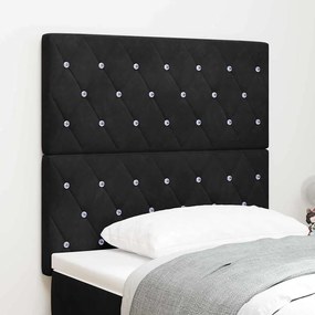 vidaXL LED Κεφαλάρι Μαύρο 100 εκ. Βελούδο