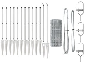 vidaXL Euro Fence με 7 Στηρίγματα Σπικάλ 1x10 μ Γαλβανισμένος Χάλυβας