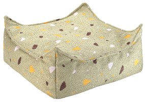 Terrazzo Πουφ Σκαμπο Υφασμα Μπουκλε / Σενιλ Ανοιχτό Πράσινο