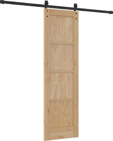 vidaXL Συρόμενη Πόρτα Φυσικό και Μαύρο 61 x 198,5 εκ.