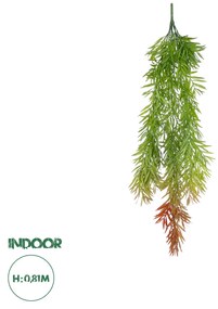 GloboStar® Artificial Garden HANGING BARLEY 20858 Τεχνητό Διακοσμητικό Κρεμαστό Φυτό Κριθάρι Μ26 x Π15 x Υ81cm