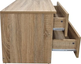 Κομοδίνο Athos pakoworld σε sonoma απόχρωση 48x40x41.5εκ