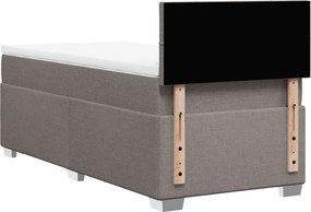 vidaXL Κρεβάτι Boxspring με Στρώμα Taupe 80x200 εκ. Υφασμάτινο