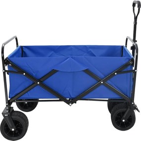 vidaXL Αναδιπλούμενο Καρότσι Μπλε 89 x 63 x 96 εκ