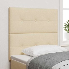 vidaXL Ρυθμιζόμενη Κρεβατοκεφαλή με κεφαλάρι Κρεμ 90 cm ύφασμα