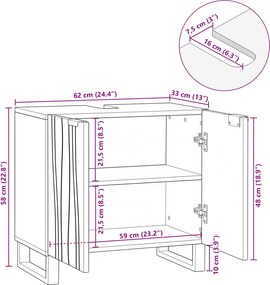 vidaXL Ντουλάπα Νιπτήρα Mπάνιου Λευκό 62 x 33 x 58 εκ.