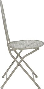 Τραπεζαρία Abriel pakoworld σετ 3τεμ μέταλλο σε αντικέ γκρι απόχρωση