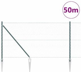 vidaXL Πολυγωνικός Φράκτης Πράσινος 1.4 x 50 μ από Χάλυβα