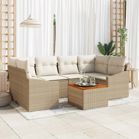 vidaXL Σετ Καναπέ Κήπου 7 pcs Beige, λευκό 55 x 55 x 37 εκ