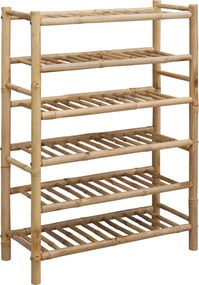 vidaXL Ράφι Παπουτσιών με ράφι Φυσικό 68 x 28 x 96 εκ Μπαμπού