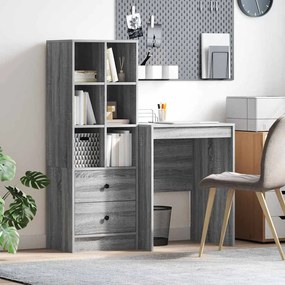vidaXL Γραφείο με αποθηκευτικό χώρο 2 pcs Γκρι sonoma 60 x 50 x 76 εκ.