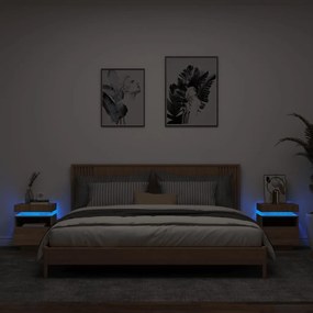 ΚΟΜΟΔΙΝΑ ΜΕ ΦΩΤΑ LED 2 ΤΕΜ. SONOMA ΔΡΥΣ 40X39X48,5 ΕΚ. 836789