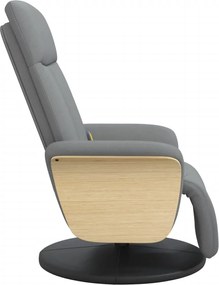 vidaXL Πολυθρόνα Μασάζ Ανακλινόμενη με Υποπόδιο Αν. Γκρι Υφασμάτινη