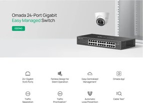 TP-LINK easy managed switch ES224G, 24x Gigabit θύρες, V1.0