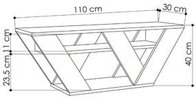 Έπιπλο τηλεόρασης Pipralla Megapap χρώμα sandstone 110x30x40εκ.