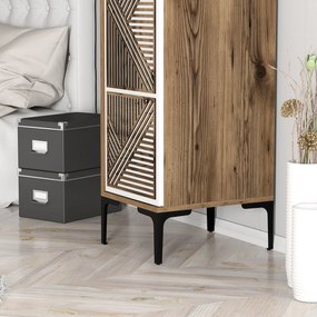 Μονοφυλλη Ντουλαπα Καρυδια/Λευκο SOLANO  47.5x40x201.4
