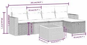 ΚΑΝΑΠΕΣ ΚΗΠΟΥ 6 ΤΕΜΑΧΙΩΝ ΜΑΥΡΟ ΑΠΟ ΣΥΝΘΕΤΙΚΟ ΡΑΤΑΝ ΜΕ ΜΑΞΙΛΑΡΙΑ 3264828