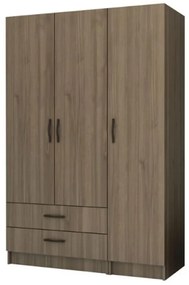 Ντουλάπα Τρίφυλλη Ricardo 0257178 120x51,8x181cm Walnut Τρίφυλλη