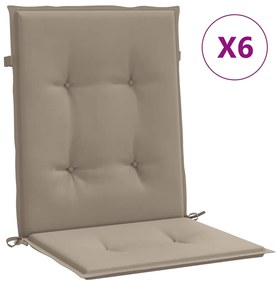 vidaXL Μαξιλάρια Καρέκλας Κήπου Πλάτη 6τεμ Taupe 100x50x3εκ Oxford Ύφ.