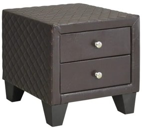 ΚΟΜΟΔΙΝΟ ELDA HM595.01 ΜΕ 2 ΣΥΡΤΑΡΙΑ ΑΠΟ ΚΑΦΕ ΜΑΤ PU 45x39x45Υ εκ.