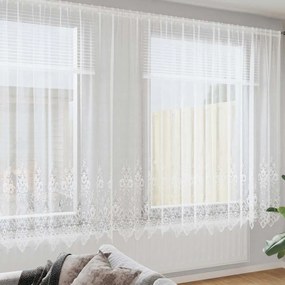 vidaXL Κουρτίνα Δαντέλας με κουρτίνες Λευκό 240 x 600 εκ Πολυεστέρας