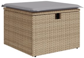 vidaXL Set Κήπου 4 Τεμαχίων με Μαξιλάρια Μπεζ Πολυ Ράτταν