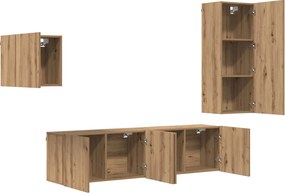 vidaXL Ντουλάπι TV 4 pcs Artisan Oak Επεξεργασμένο ξύλο