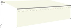 vidaXL Τέντα Συρόμενη Αυτόματη με Σκίαστρο Κρεμ 5 x 3 μ.