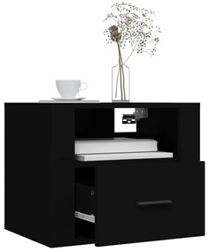 vidaXL Κομοδίνα Επιτοίχια 2 τεμ. Μαύρα 50x36x40 εκ.