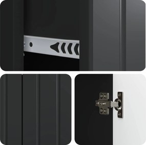vidaXL Πλαϊνό γραφείο Μαύρο 89 x 34,5 x 62 εκ. Επεξεργασμένο Ξύλο